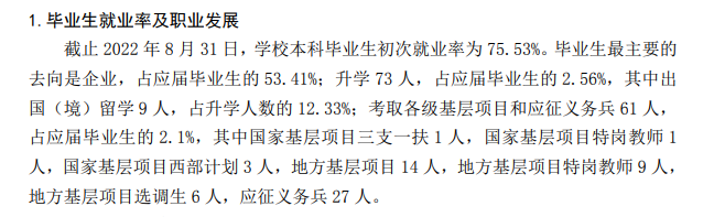 长春光华学院就业率及就业前景怎么样（来源2021-2022学年本科教学质量报告）